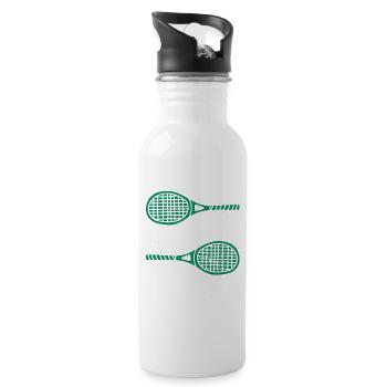 Tennis Player - Trinkflasche mit integriertem Trinkhalm - Weiß - Rechts