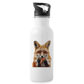Fuchs - Trinkflasche mit integriertem Trinkhalm - Weiß - Rechts