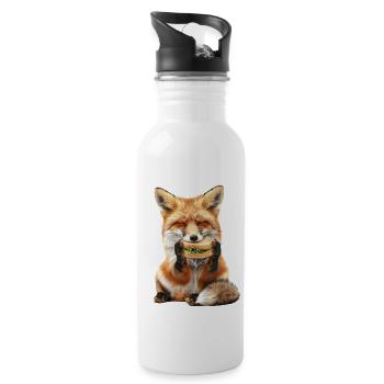 Fuchs - Trinkflasche mit integriertem Trinkhalm - Weiß - Rechts