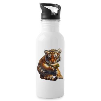 Tiger - Water bottle with straw - white - Right