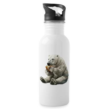 Polar bear - Water bottle with straw - white - Right