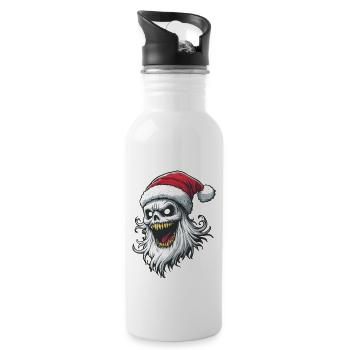 Halloween Gift Ghost with Christmas Hat Decoration - Water bottle with straw - white - Right