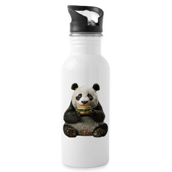 Panda - Gourde avec paille intégrée - blanc - Droite