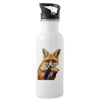 Renard - Gourde avec paille intégrée - blanc - Droite
