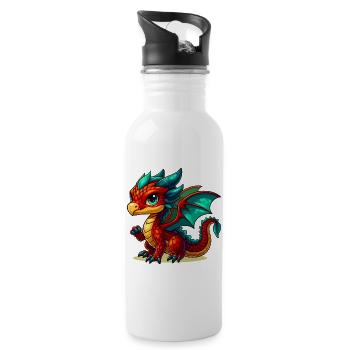 Dragon - Gourde avec paille intégrée - blanc - Droite
