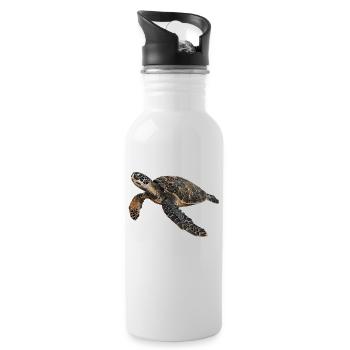 Sea Turtle Meeresschildkröten Meeresschildkröte - Trinkflasche mit integriertem Trinkhalm - Weiß - Rechts