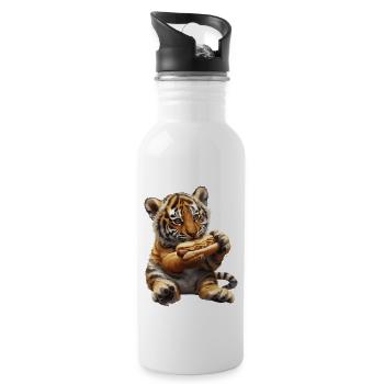 Tiger - Water bottle with straw - white - Right