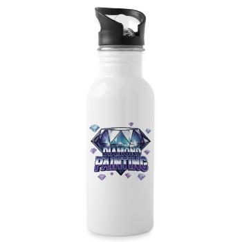 Diamond Painting Diamond Painter - Trinkflasche mit integriertem Trinkhalm - Weiß - Rechts