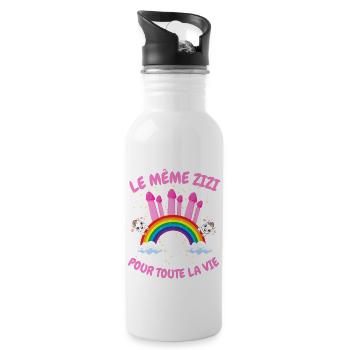 Team Mariée, EVJF, Cadeau Future Mariée - Gourde avec paille intégrée - blanc - Droite