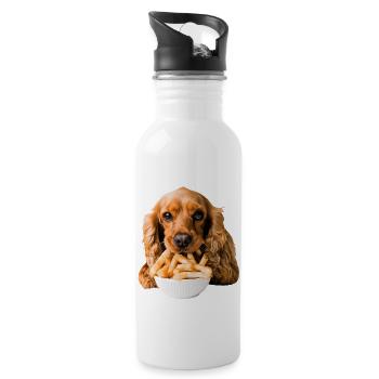 Cocker Spaniel - Gourde avec paille intégrée - blanc - Droite