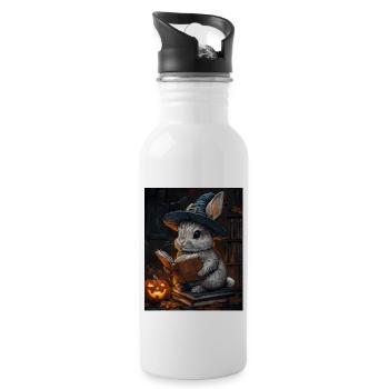 Cadeau d’Halloween Femmes Lapin Hommes Enfants Décoration - Gourde avec paille intégrée - blanc - Droite