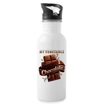 MON CHOCOLAT VÉGÉTAL - Gourde avec paille intégrée - blanc - Droite