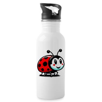 Coccinelle - Gourde avec paille intégrée - blanc - Droite