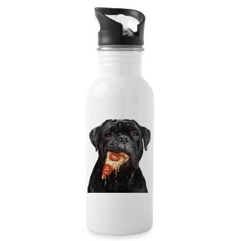 Cane Corso - Trinkflasche mit integriertem Trinkhalm - Weiß - Rechts