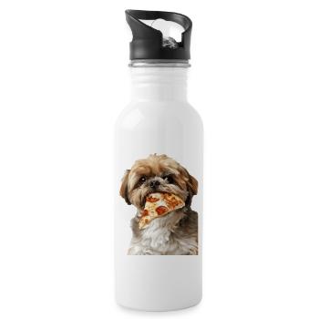 Shih Tzu - Trinkflasche mit integriertem Trinkhalm - Weiß - Rechts