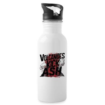 Volcano – Ash, Lava and Fire - Water bottle with straw - white - Right