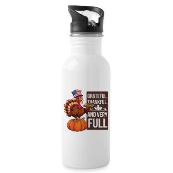 Dinde drôle de Thanksgiving - Gourde avec paille intégrée - blanc - Droite