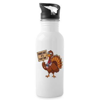 Dinde drôle de Thanksgiving - Gourde avec paille intégrée - blanc - Droite