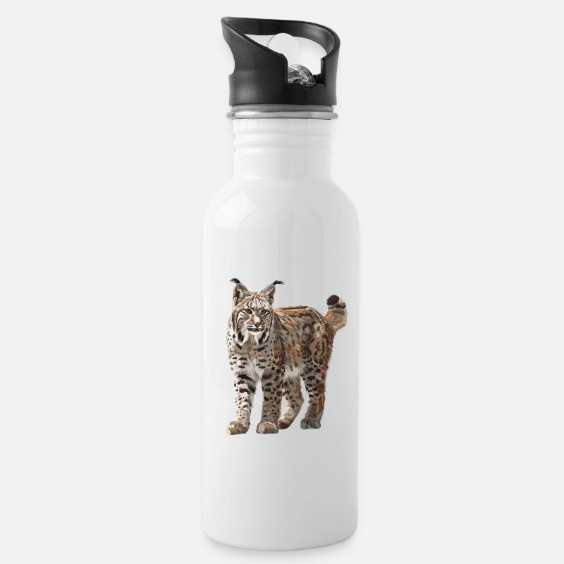 Bobcats Rotluchse Rotluchs Luchs - Trinkflasche mit integriertem Trinkhalm - Weiß
