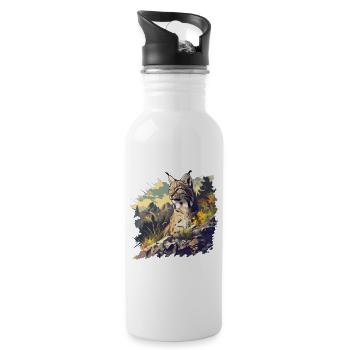 Bobcats Rotluchse Rotluchs Luchs - Trinkflasche mit integriertem Trinkhalm - Weiß - Rechts