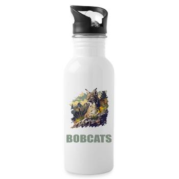 Bobcats Rotluchse Rotluchs Luchs - Trinkflasche mit integriertem Trinkhalm - Weiß - Rechts