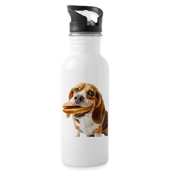 Beagle - Trinkflasche mit integriertem Trinkhalm - Weiß - Rechts