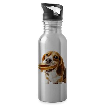 Beagle - Trinkflasche mit integriertem Trinkhalm - Lightsilver - Rechts