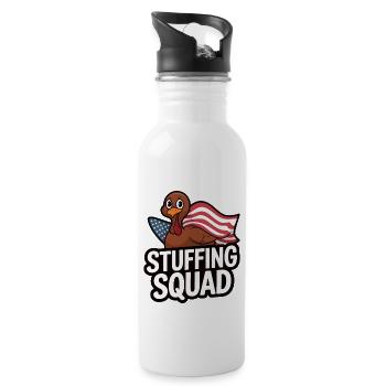 Lustiger Thanksgiving Truthahn - Trinkflasche mit integriertem Trinkhalm - Weiß - Rechts