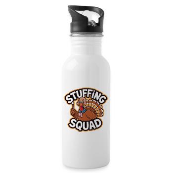 Lustiger Thanksgiving Truthahn - Trinkflasche mit integriertem Trinkhalm - Weiß - Rechts