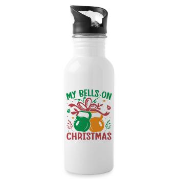 Fanatiques de fitness Mes cloches à Noël - Gourde avec paille intégrée - blanc - Droite
