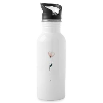 Elegante Aquarellblume Élégante Fleur Aquarelle - Gourde avec paille intégrée - blanc - Droite