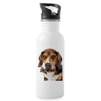Beagle - Gourde avec paille intégrée - blanc - Droite