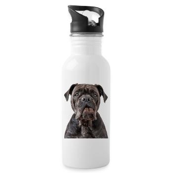 Cane Corso - Trinkflasche mit integriertem Trinkhalm - Weiß - Rechts