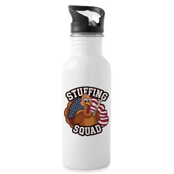 Lustiger Thanksgiving Truthahn - Trinkflasche mit integriertem Trinkhalm - Weiß - Rechts