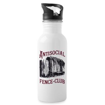 Antisocial Clôture Club Introverti Art sarcastique - Gourde avec paille intégrée - blanc - Droite