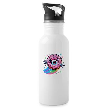 Donut Stop Believin' Cute Donut - Gourde avec paille intégrée - blanc - Droite