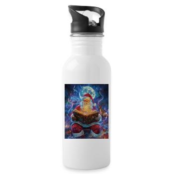 Weihnachtsmann Frauen Männer Kinder Weihnachten - Trinkflasche mit integriertem Trinkhalm - Weiß - Rechts