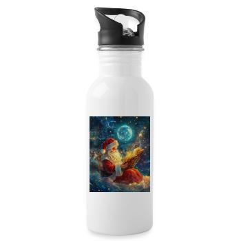 Weihnachtsmann Frauen Männer Kinder Weihnachten - Trinkflasche mit integriertem Trinkhalm - Weiß - Rechts