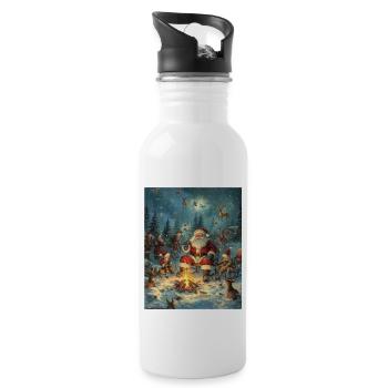 Père Noël Femmes Hommes Enfants Noël - Gourde avec paille intégrée - blanc - Droite