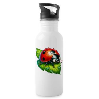Coccinelle - Gourde avec paille intégrée - blanc - Droite