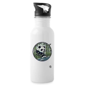 Panda in the bamboo forest - Water bottle with straw - white - Right