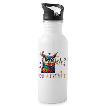 It's ok to be different – autism - Water bottle with straw - white - Right