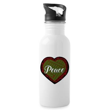 PEACE - Water bottle with straw - white - Right