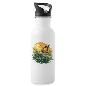 Butterfly Butterflies Butterfly - Water bottle with straw - white - Right