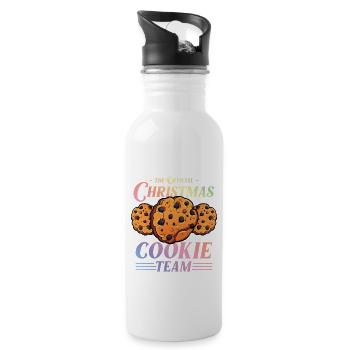 Christmas Cookies Baking Colorful - Water bottle with straw - white - Right