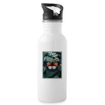 Butterfly Butterflies Butterfly - Water bottle with straw - white - Right