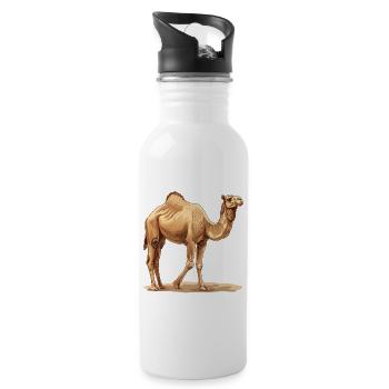 Camel Kamele Kamel - Trinkflasche mit integriertem Trinkhalm - Weiß - Rechts