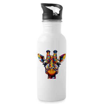 Girafe - Gourde avec paille intégrée - blanc - Droite