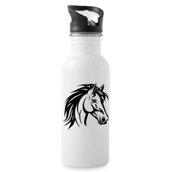 Tête de cheval - Gourde avec paille intégrée - blanc - Droite