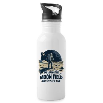MOON FIELD - Water bottle with straw - white - Right